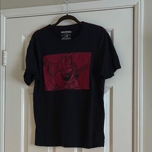 Black Short Sleeve Tee with Bold Graphic Design